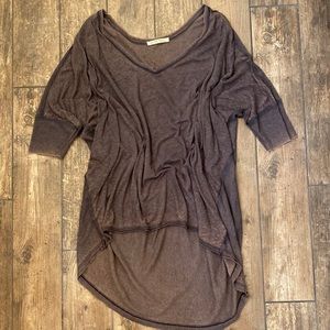 Free People Oversized Hi-Lo Brown Dolman Top Size L